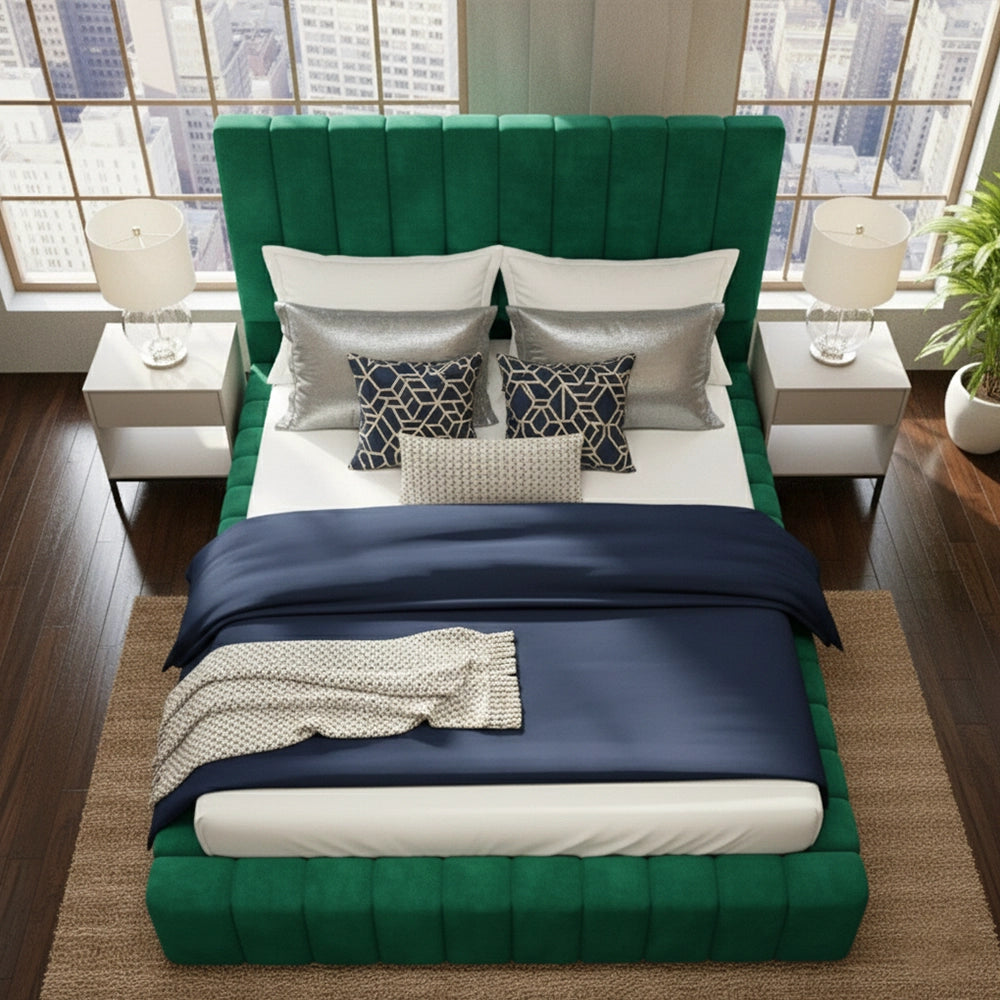 Royal Bespoke Black Crush Velvet Ambassador Bed Frame